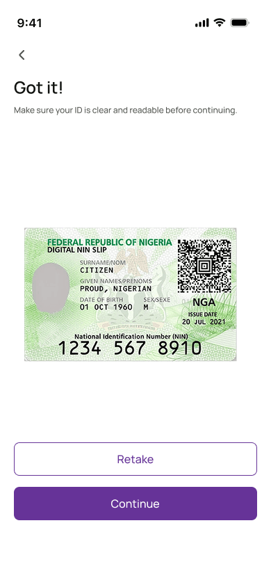 Bunkie ID verification captured screen