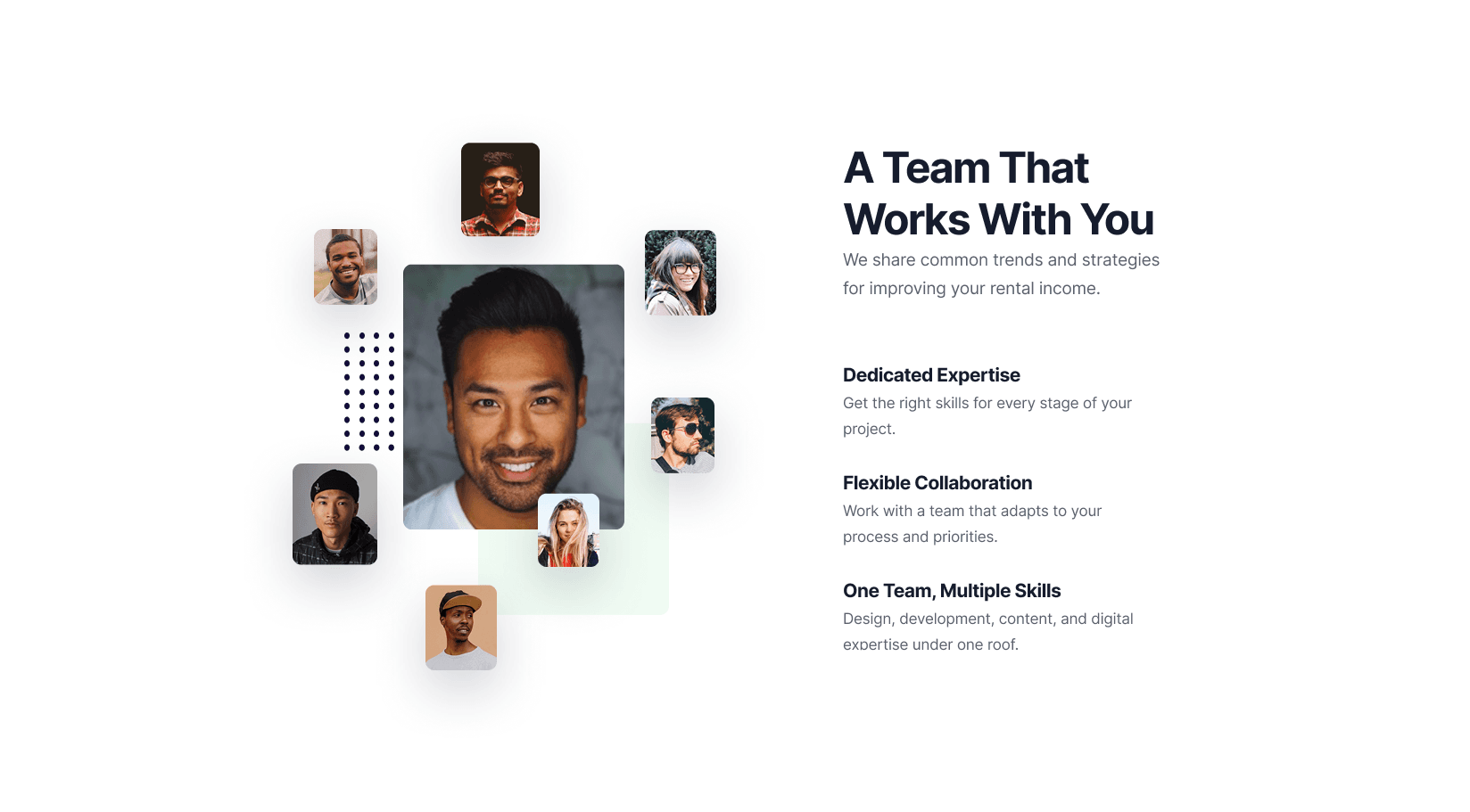 Veyra landing page — Design, Development and Growth service pillars