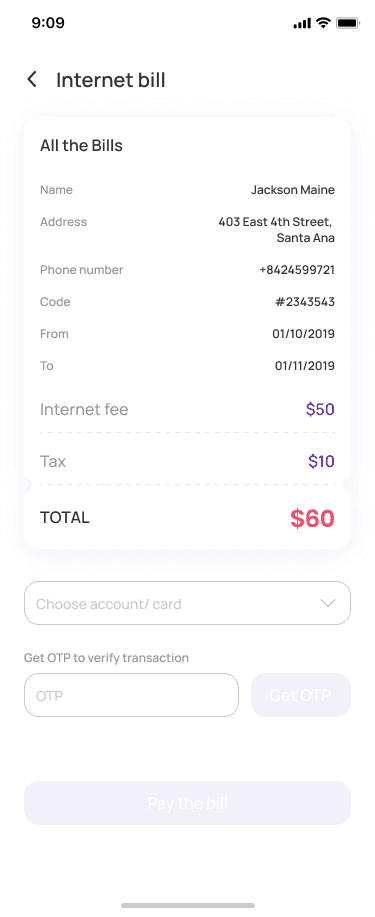 Internet Bill Step 3
