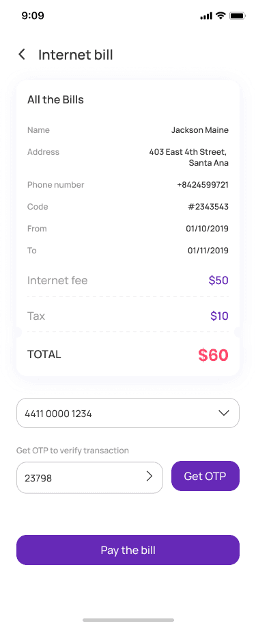 Internet Bill Step 4