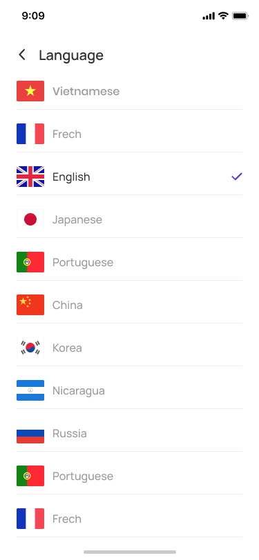 Language Selection